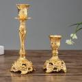 2pcs Metal Candle Holders Wedding Candlestick Home Decor Gold S