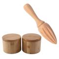 2pcs Salt Box Wooden Storage Box with Magnetic Swivel Lid Container