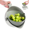 Double-layer Rotatable Colander, Heat-resisted Pasta Strainer, A