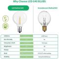 3pcs G40 Led Light Bulbs, E12 Screw Base for Solar String Lights