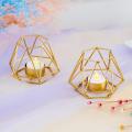 4 Pcs Metal Geometric Design Tea Light Votive Candle Holders