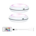 Usb Rechargeable Rgb Led Cabinet Light Puck Lamp 16 Colors Remote