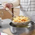 Stainless Steel Heavy-duty Wooden Handle Deep-fried Filter Colander A