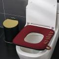 Toilet Seat Cover Pad Square Washable Toilet Lid Cover-red