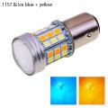 2pcs Led Bulb Bay15d P21/5w 45smd Dual Color Light White+yellow