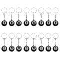 16 Pcs Billiard Pool Keychain Snooker Table Ball Key Ring Gift Lucky