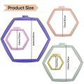 5 Piece 5 Size Hex Embroidery Hoop Set, for Sewing (3.7-10.2 Inch)