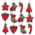 12pc Christmas Tree Decorations Rustic Christmas Stocking Decorations