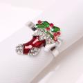 Set Of 6 Christmas Stocking Napkin Rings for Xmas Dining Table,silver