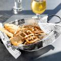 Oval Black Food Basket for Chip Fries & Burger Serving Basket
