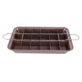 Brownie Pan with Dividers, 18-cavity and 31x20cm, for Baking/pre Cut