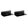 Acrylic Floating Wall Shelves Set for Smart Speaker with Cable Clips