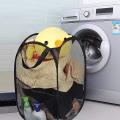 Folding Laundry Basket Mesh, Foldable Laundry Hamper, for Home Kids