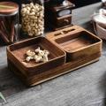 2pcs Wood Serving Tray Snack Bread Dessert Cake Plate Wood Snack Tray
