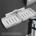 With Draining Tray Double Layer Bar Soap Holder for Bathroom(white)