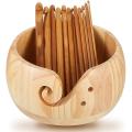 Wooden Yarn Bowl,wood Yarn Storage Bowl with 12pcs Bamboo 1