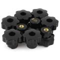 30 Pcs 32mm Dia M6 Thread Screw On Type Star Head Clamping Knob Grip