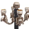 Indoor Halloween Decoration Resin Skull Candle Holder Home Office Bar