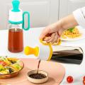 Silicone Oil Brush with Bottle Oil Bottle Kitchen Oil Brush, Brown