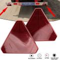 2x Triangle Red Alerts Safety Sign Reflective Stickers