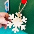 10pcs Christmas Wood Chip Pendant, Creative Home Decoration Snowman