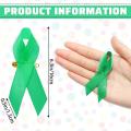 100 Pieces Lapel Pins Fabric Ribbons with Pins for Women Men (green)