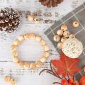 100pcs Pumpkin Plaid Wood Bead for Thanksgiving Diy Garland Making