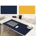 40cm X 80cm Pu Leather Table Mat for Office (dark Blue and Yellow)
