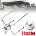 2pcs Meat Forks Clamp Grill Meatpicks Stainless Steel Barbecue Skewer