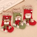 3 Pcs Christmas Stocking Santa Claus Candy Sock Xmas Tree Decor Bag