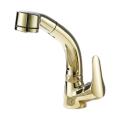 Basin Faucet Brass Mixer Tap Hot & Cold Water Bathroom Faucet-gold