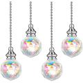 4 Pieces Artificial Crystal Fan Pull Chain for Ceiling Light Fan