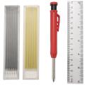 Solid Carpenter Pencil Ruler Set Includes Construction Pencils