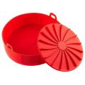 Air Fryer Silicone Pot, with Removable Base,accessories Red 7.5inch