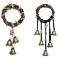 Witch Bells Wreath, 2 Pcs Wiccan Magic Wind Chimes for Home Decor