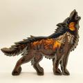 Wooden Wolf Totem Creative Hollow Out Animals Household Office