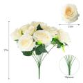 2 Pcs Artificial Flowers Decor Bouquet Table Center (10 Spring Roses)