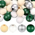 240 Pieces Christmas Wood Beads for Craft Farmhouse Natural Wooden