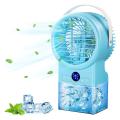 Desktop Fan with 3 Speeds with Colorful Led Light for Home, Eu Plug