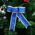 Christmas Sparkling Ribbon Bow Gift, Christmas Tree Decor(blue,5 Pcs)