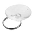 3 Pcs Clear Soft Plastic 3.5cm Dia Suction Cup Key Ring Keyring