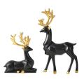Origami Elk,resin Sitting Standing Deer Statues,for Home Decoration-a