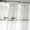 180x180cm Peva Waterproof Shower Curtain Transparent White with Hooks