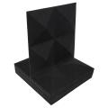 12pack Pyramid Acoustic Absorption Panel,12x12x0.12inch,black