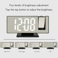 Digital Projection Alarm Clock 7.3 Inch Led Clock for Bedroom White