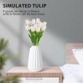 20 Pcs Artificial Flowers Fake Tulip Bouquet (white and Pink)
