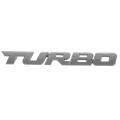 Turbo Universal Car Motorcycle Auto 3d Metal Decal Sticker, Silver