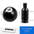 Ball Shift Knob, Billiard Black Round with Adapter for Non-threaded