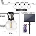 G40 Solar String Lights with Remote Control for Party 10m 20 Bulbs