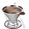 Coffee Dripper, Reusable Stainless Steel Pour Over Coffee Filter